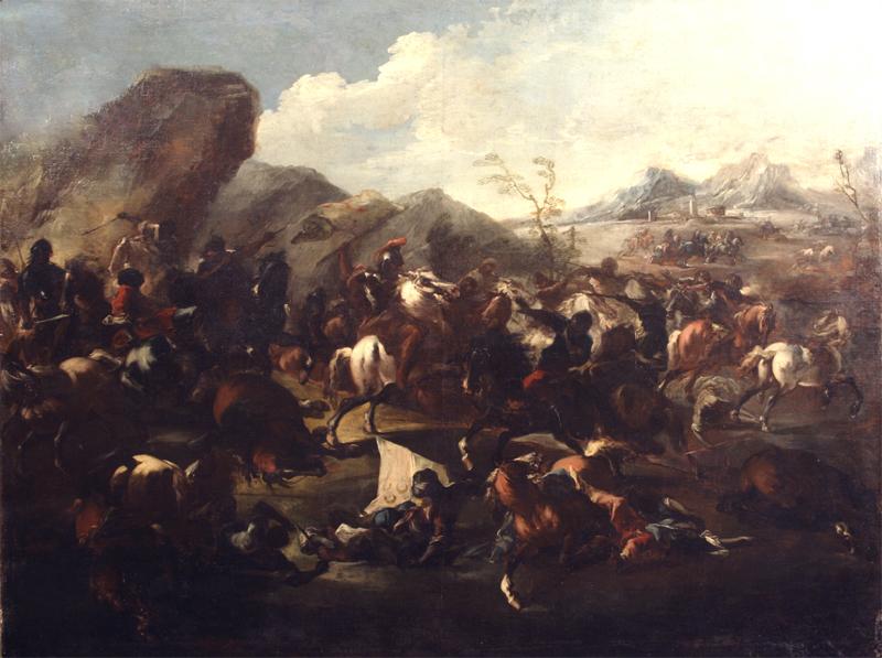 Francesco Maria Raineri Battle among Christians and Turks. Oil-painting, Sweden oil painting art